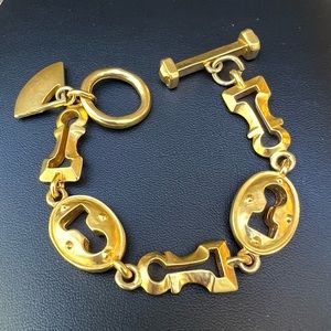Karl Lagerfeld brushed gold bracelet, vintage, unsigned.